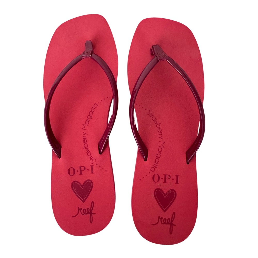Reef x OPI Flip Flop Sandals 10 Pink Strawberry Margarita